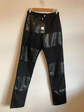 American Stitch Black Patchwork Straight Jeans Size 28